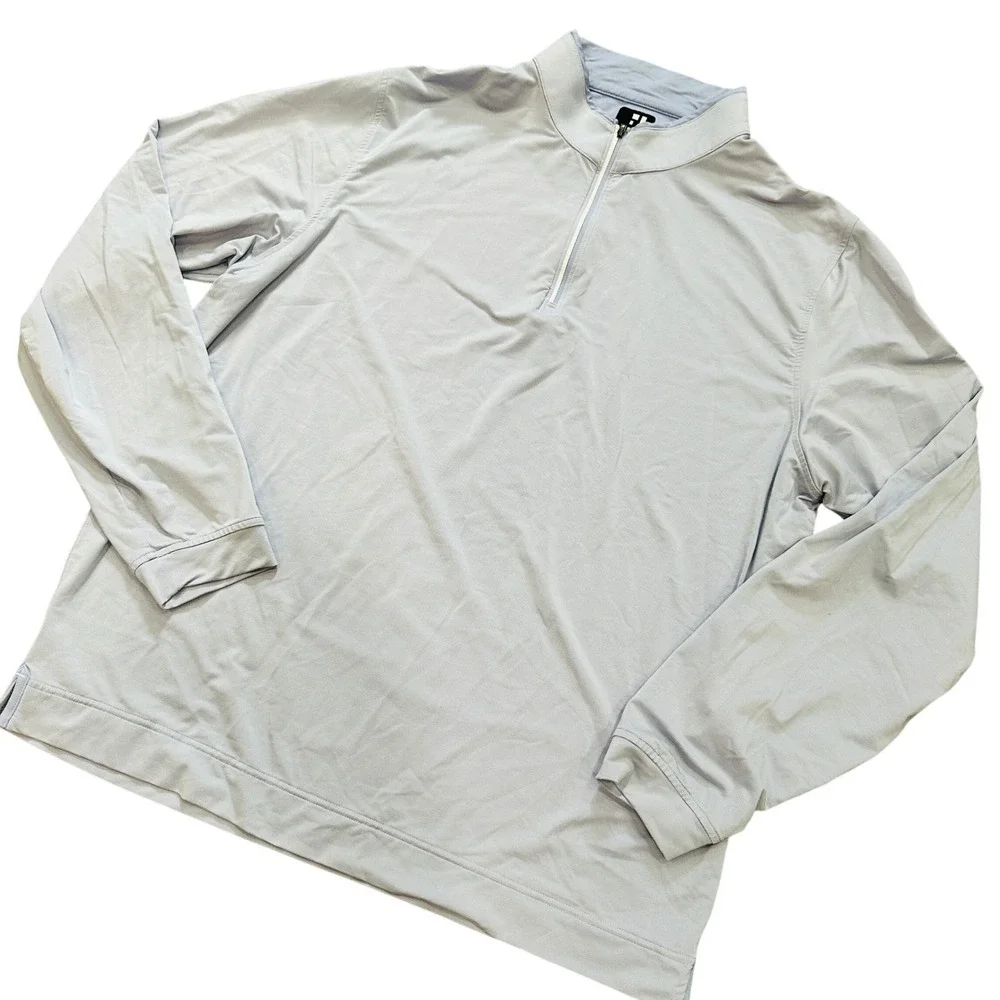 FootJoy Sweater Mens XL Lavender Micro Stripe 1898 Quarter‎ Zip Golf Pullover